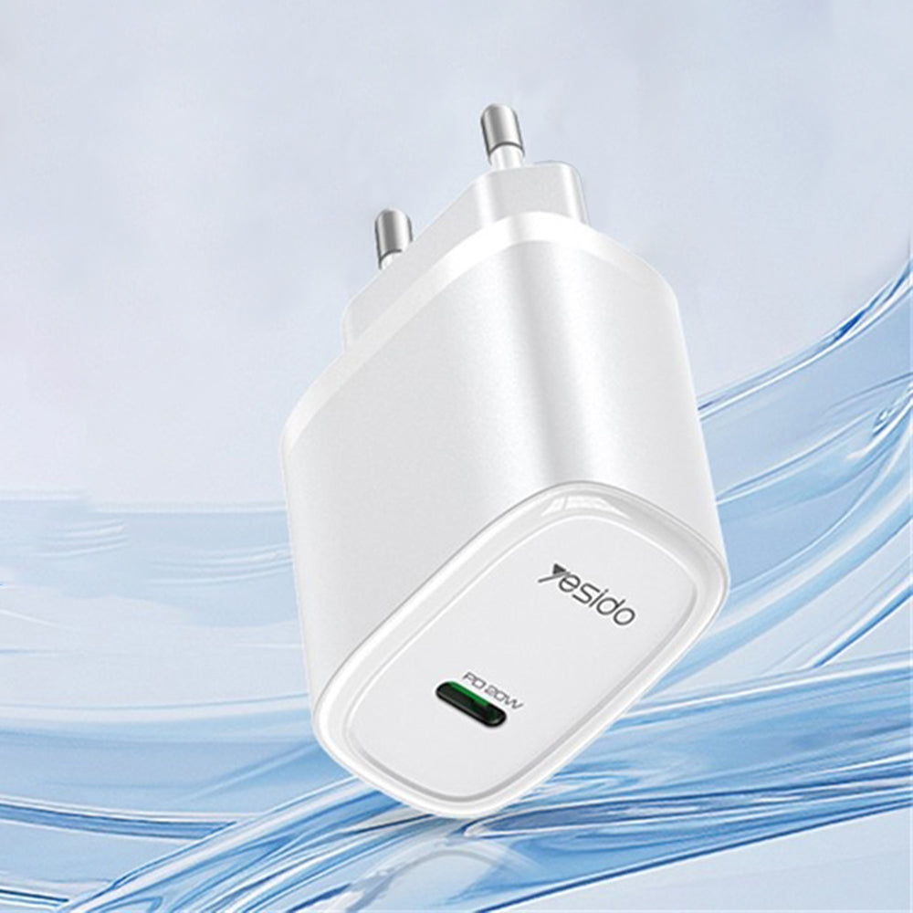 Yesido YC57 -verkkolaturi, 20W, 3A, 1 x USB-C, Valkoinen