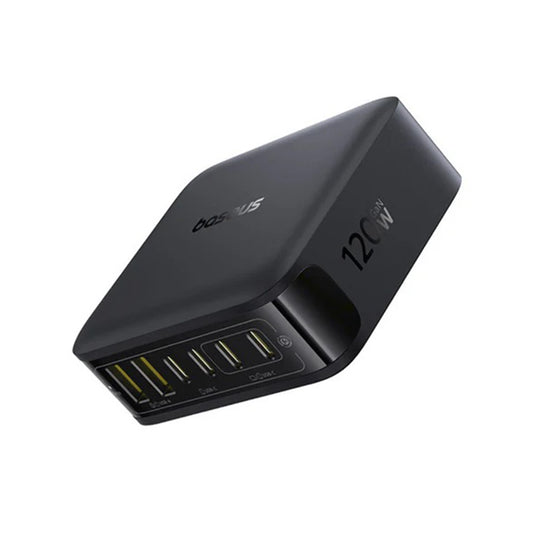 Baseus EnerFill FH21 -latausasema, 120W, 3.25A, 2 x USB-A - 4 x USB-C, Musta E0120T00