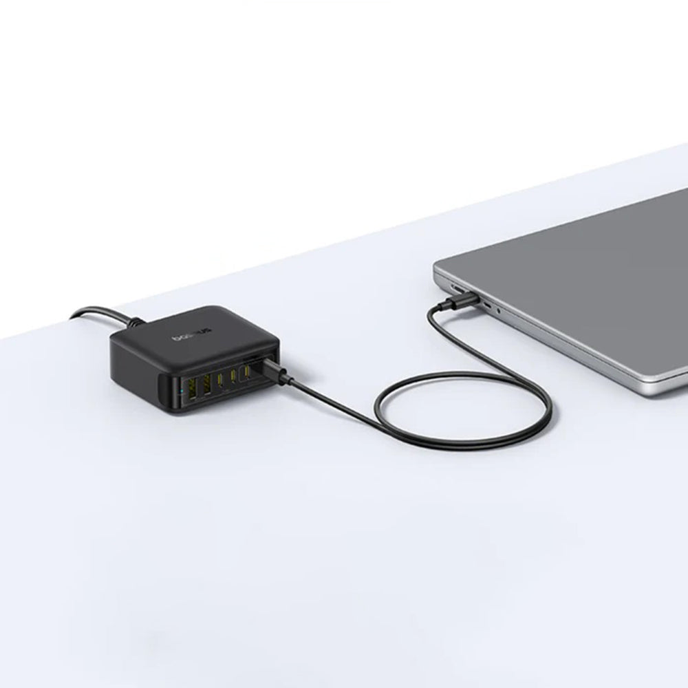Baseus EnerFill FH21 -latausasema, 120W, 3.25A, 2 x USB-A - 4 x USB-C, Musta E0120T00