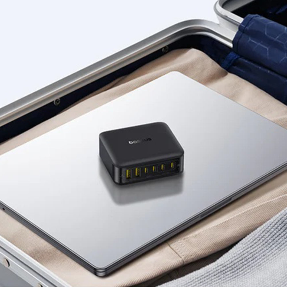 Baseus EnerFill FH21 -latausasema, 120W, 3.25A, 2 x USB-A - 4 x USB-C, Musta E0120T00