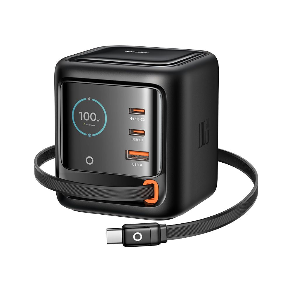 Laturi asemaisen USB-C-kaapelin Mcdodo FreeGo CH-1391 -latausasema, 100W, 5A, 1 x USB-A - 2 x USB-C, Musta