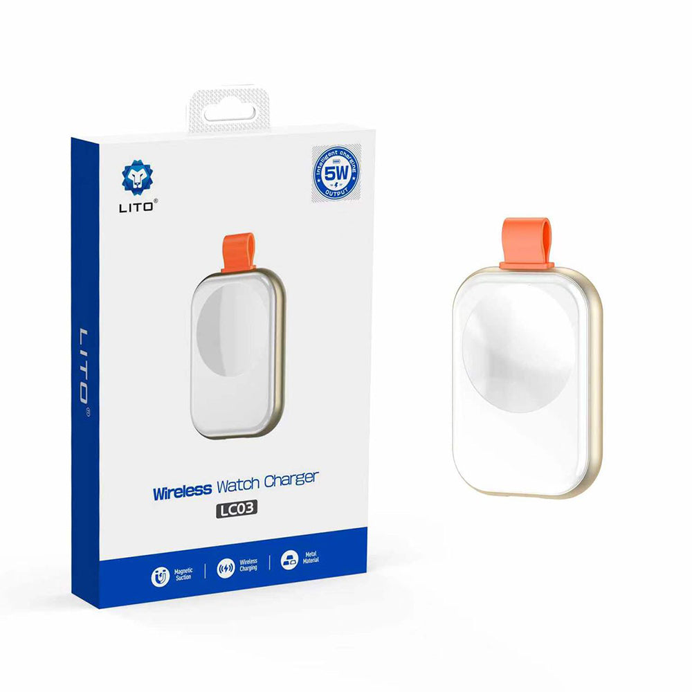 Langaton Lito LC03 -laturi Apple Watch Seriesille, Valkoinen