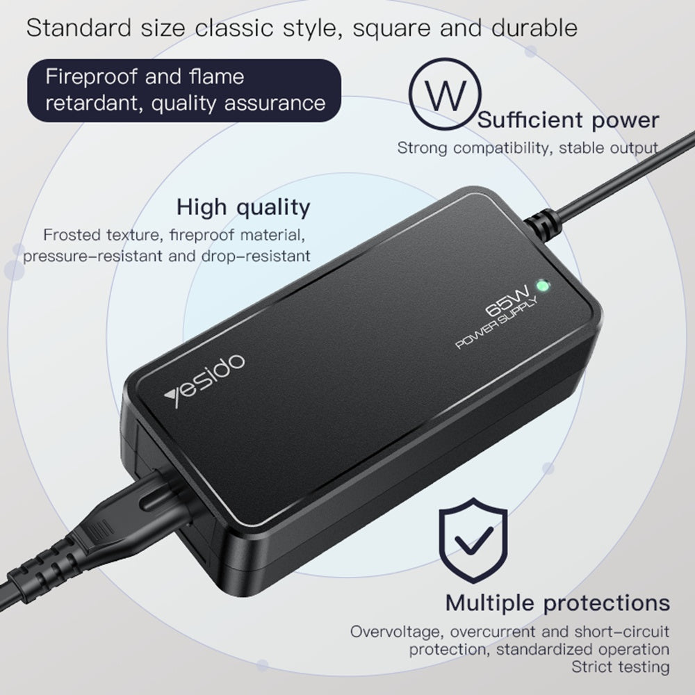 Yesido CG11E -laturi, 65W, universaali, musta