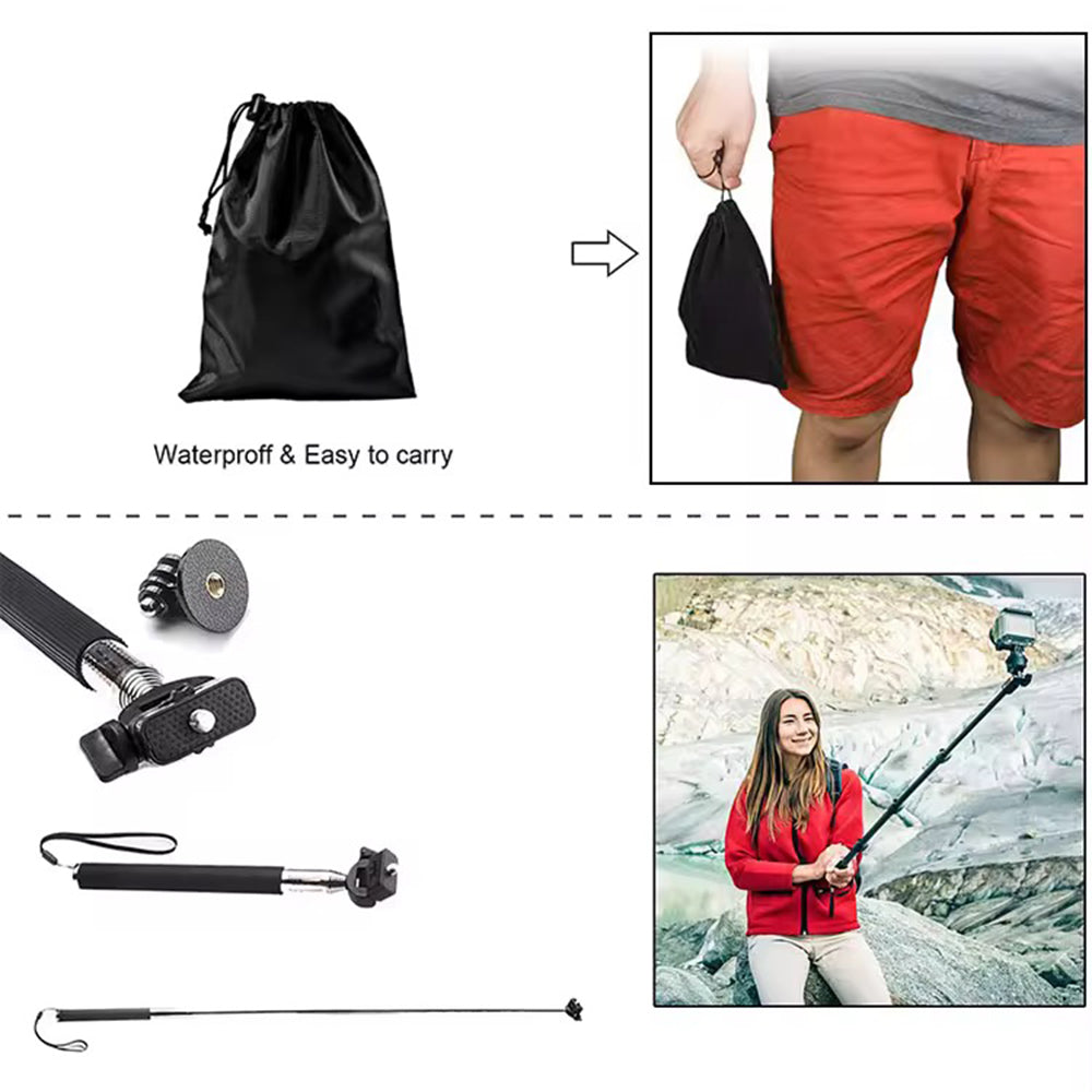 Techsuit SA15 -urheilukameran lisävarustesetti GoPro / SJCAM -sarjoille, 15in1, Musta