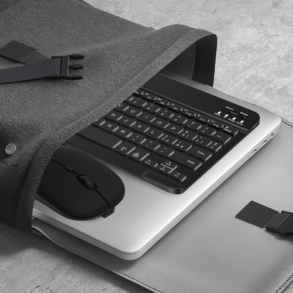 Langaton näppäimistö- ja hiirisarja Techsuit AirCombo WKM1, BT / Wi-Fi, Musta