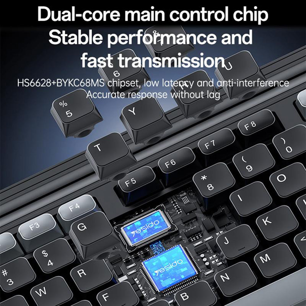 Yesido KB43 Wireless Keyboard and Mouse Kit, Black