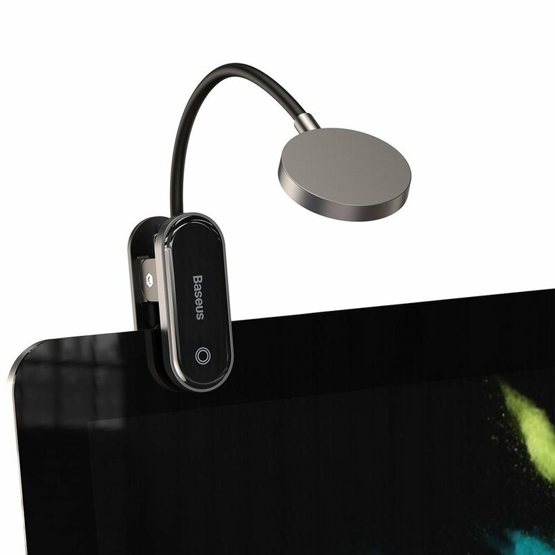 Baseus Comfort Reading Mini Clip kannettava LED-lamppu, harmaa DGRAD-0G