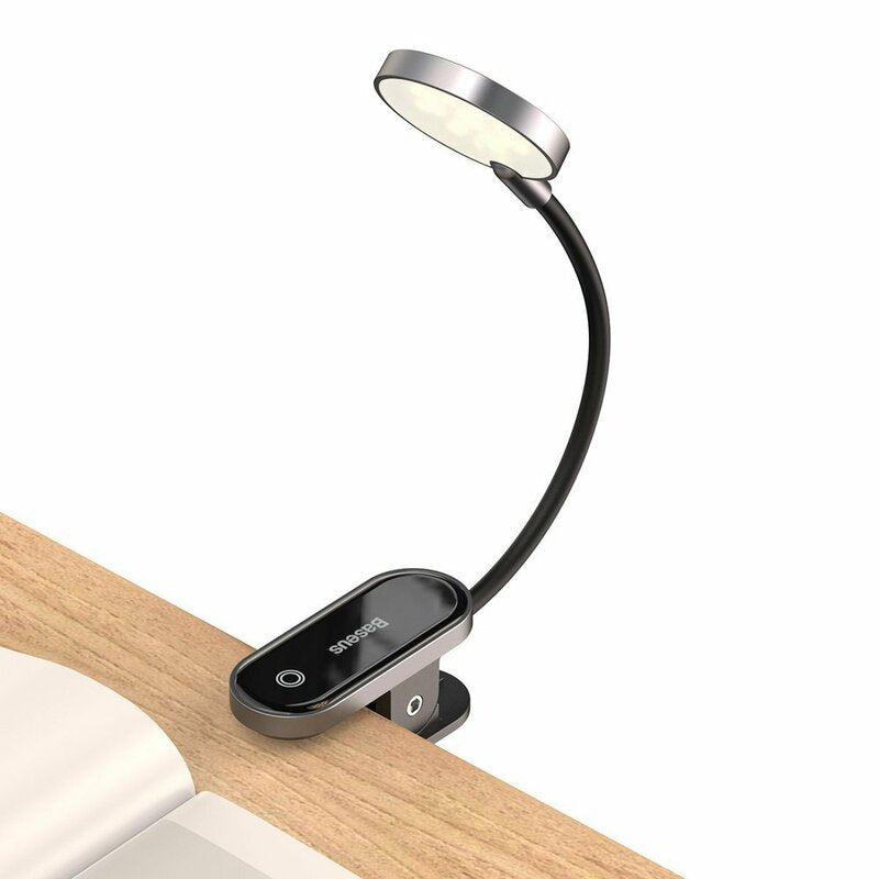 Baseus Comfort Reading Mini Clip kannettava LED-lamppu, harmaa DGRAD-0G