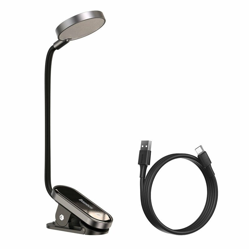 Baseus Comfort Reading Mini Clip kannettava LED-lamppu, harmaa DGRAD-0G