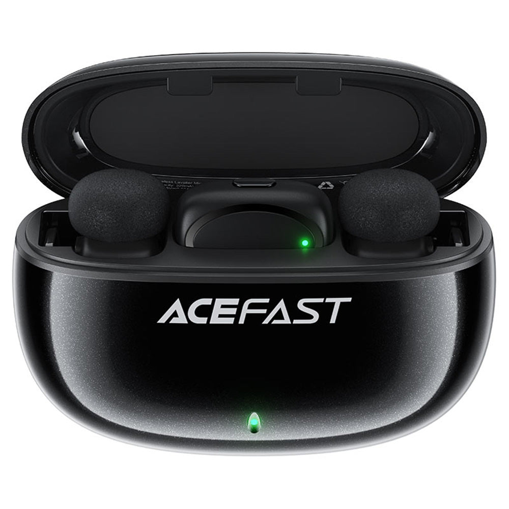 Lavalierimikrofoni Acefast R2, USB-C, 2 kappaleen setti, Musta