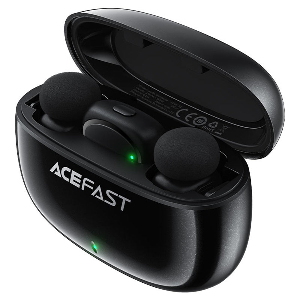 Lavalierimikrofoni Acefast R2, USB-C, 2 kappaleen setti, Musta