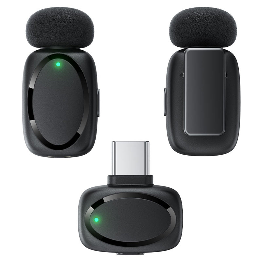 Lavalierimikrofoni Acefast R2, USB-C, 2 kappaleen setti, Musta