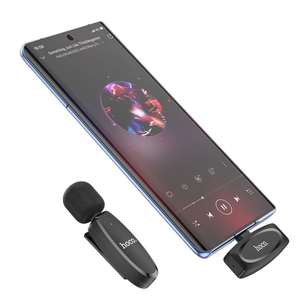 Lavalierimikrofoni HOCO L15, USB-C, Musta
