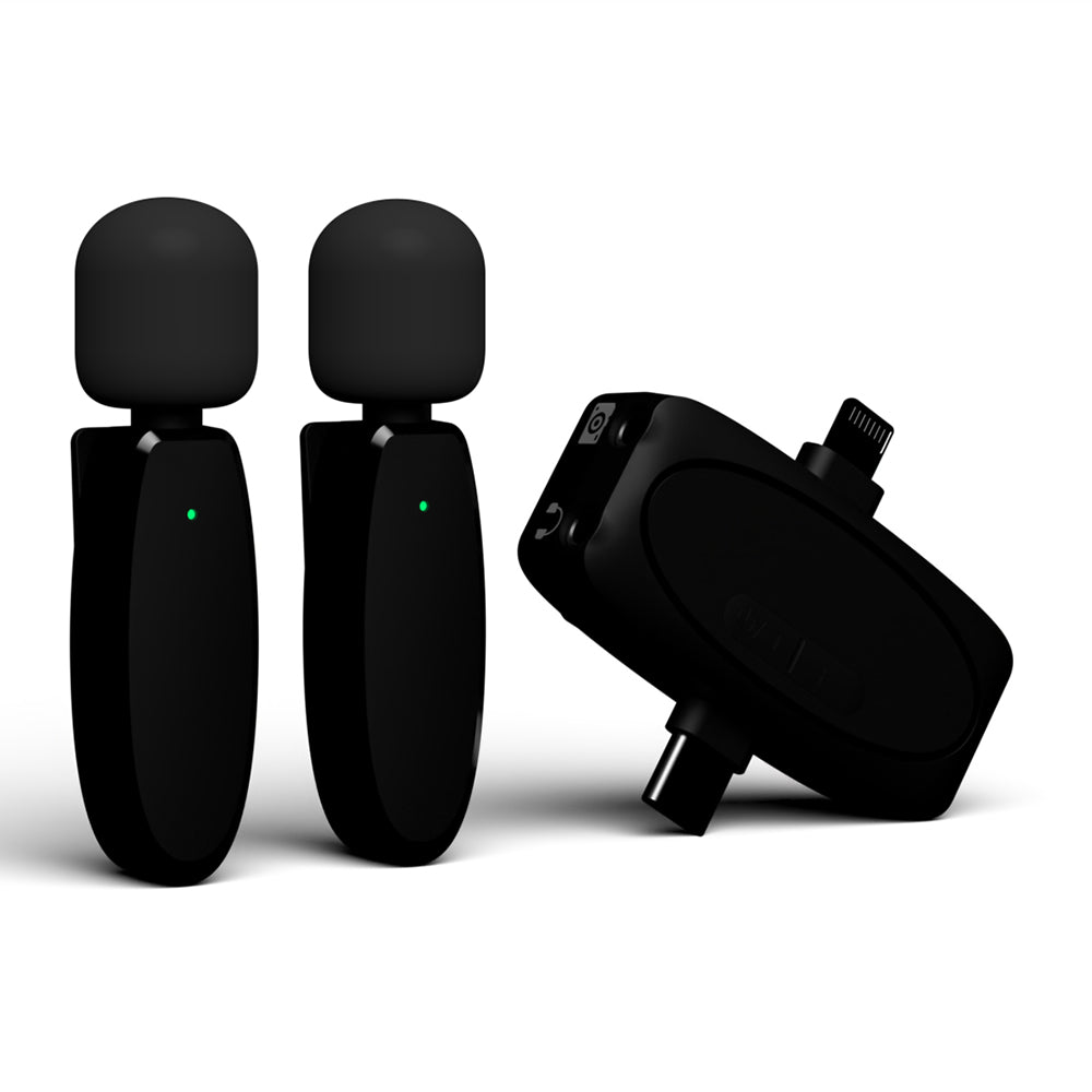Yesido KR15 -mikrofoni, USB-C / Lightning, 2 kappaleen setti, Musta