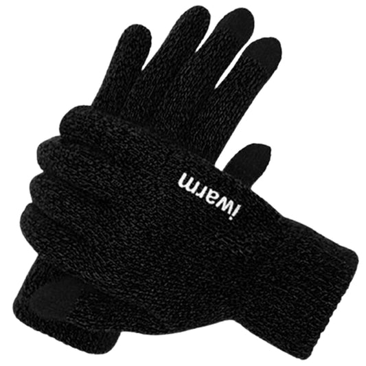 Iwarm ST0005 kosketusnäppäimelliset talvihanskat, koko 21 cm, mustat