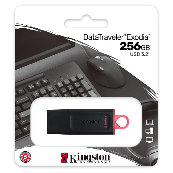 Ulkoinen USB-A 3.2 Kingston DT Exodia -muisti, 256Gb DTX/256GB