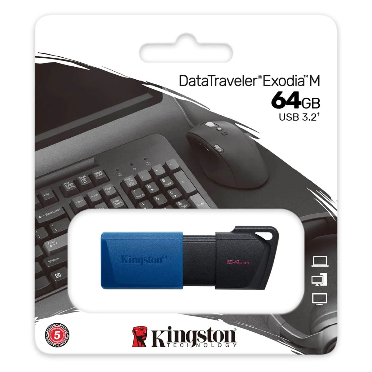 Ulkoinen USB-A 3.2 muisti Kingston DT Exodia M, 64Gb DTXM/64GB