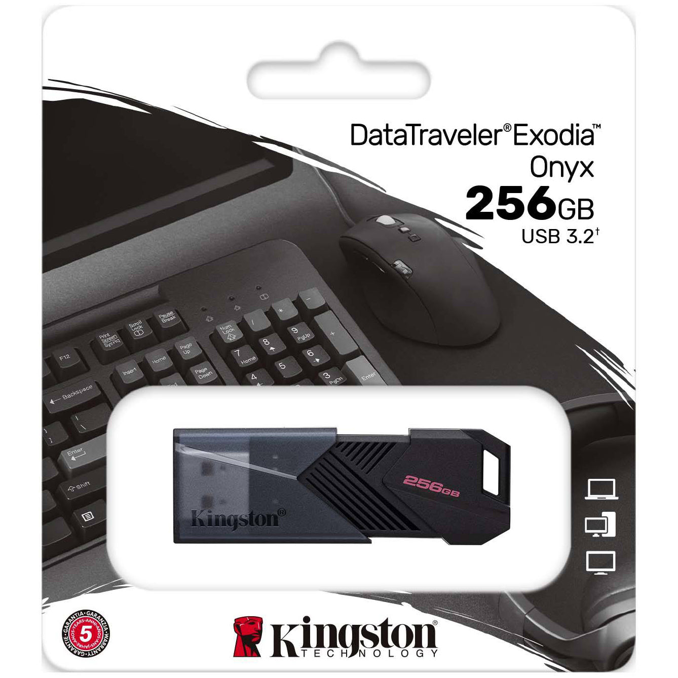 Kingston Exodia Onyx USB-A 3.0 ulkoinen muisti Kingston Exodia Onyx, 256Gb DTXON/256GB