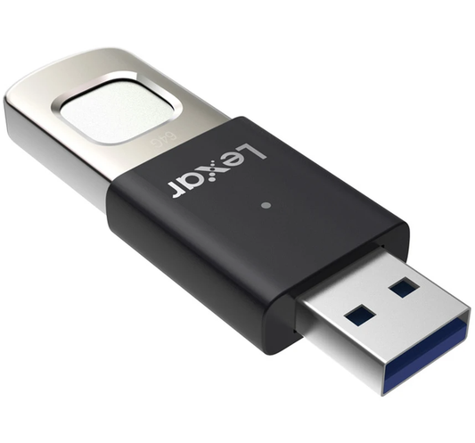 Ulkoinen muisti USB-A 3.2 Lexar JumpDrive Fingerprint F35 Pro, 64Gb