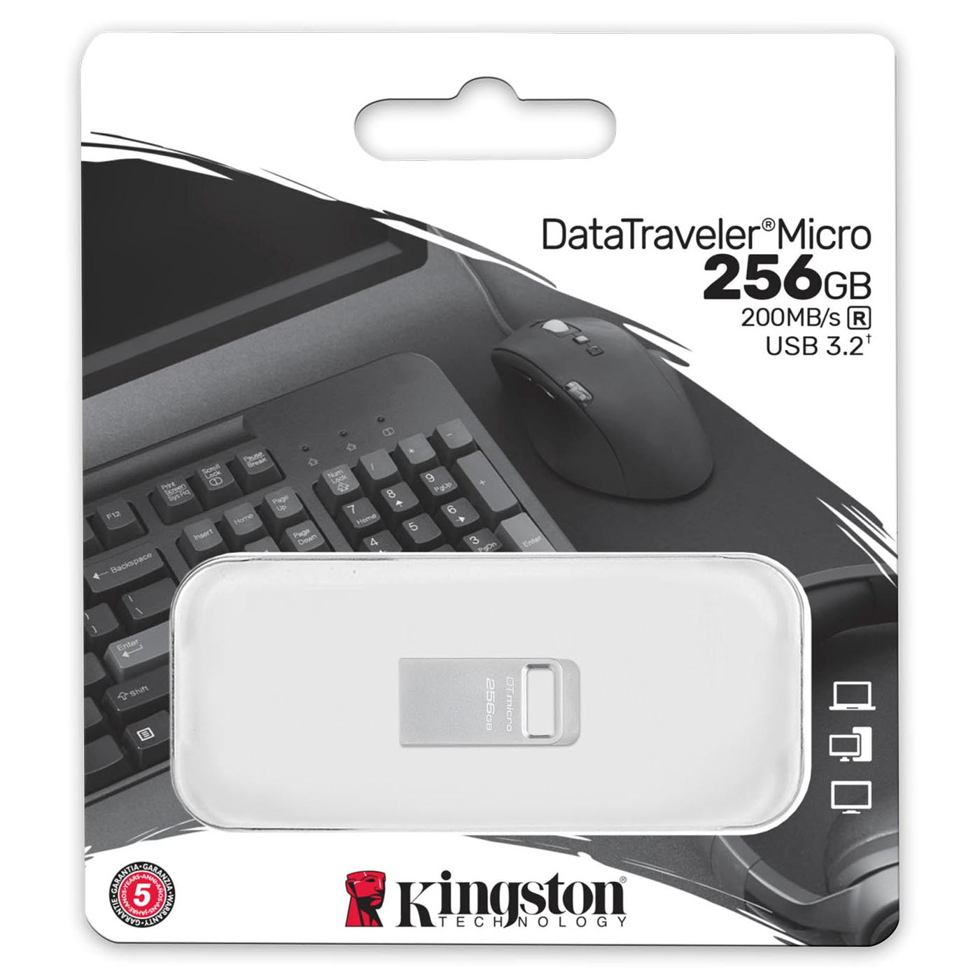 Ulkoinen muisti USB-A 3.2 Kingston Micro G2, 256Gb DTMC3G2/256GB