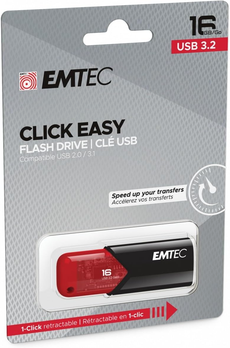 Ulkoinen muisti USB-A 3.2 Emtec B110 Click Easy, 16Gb ECMMD16GB113