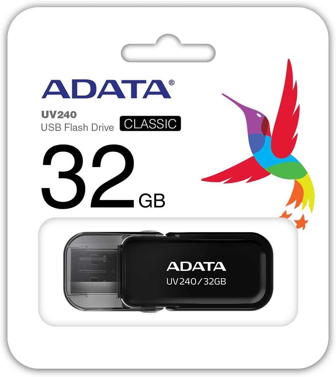 USB-A ulkoinen muisti Adata UV240 UV240, 32Gb AUV240-32G-RBK AUV240-32G-RBK AUV240-32G-RBK