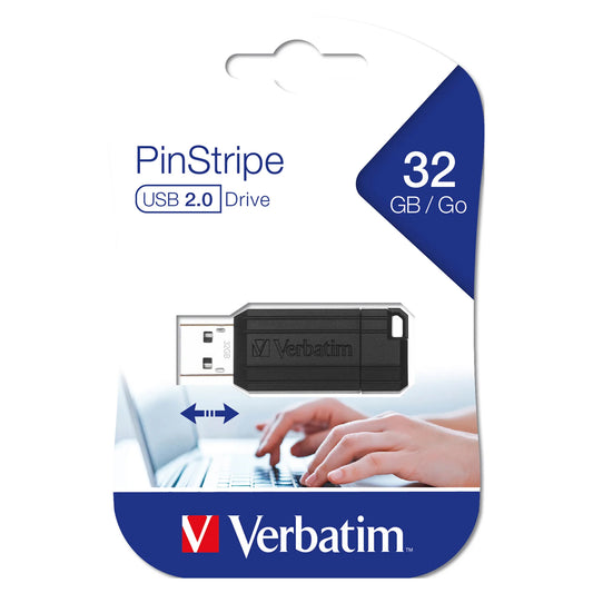 Ulkoinen muisti USB-A Verbatim PenDrive Pinstripe, 32Gb