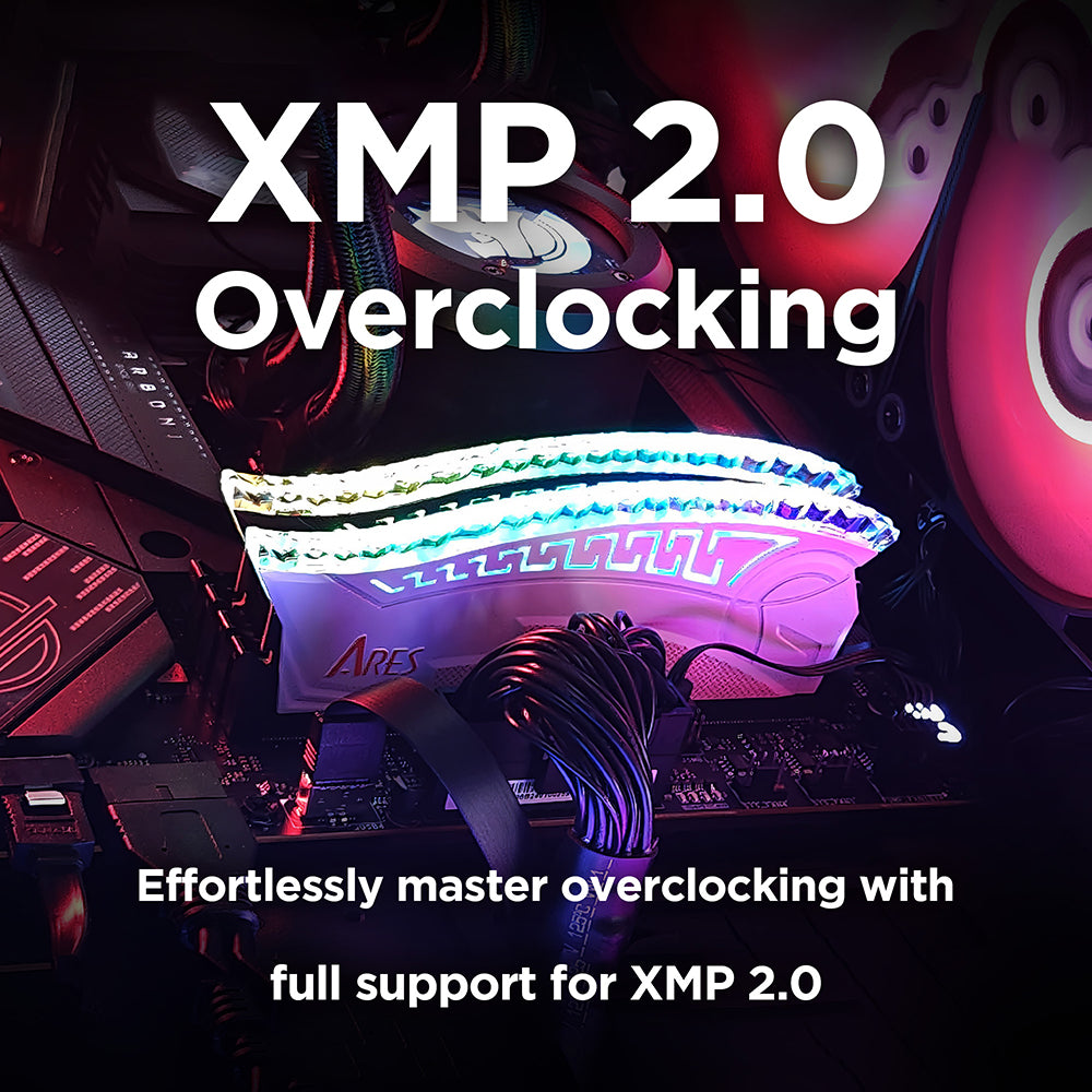 RAM-muisti Dato Ares Armor, DDR4, RGB, 2 x 8GB, 3600Mhz, CL18, Valkoinen AMRGB8GX216G36W