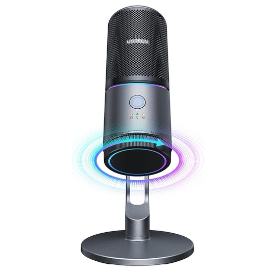 Cardioidimikrofoni UGREEN CM769 (35629), RGB, USB-A, 2m, Musta