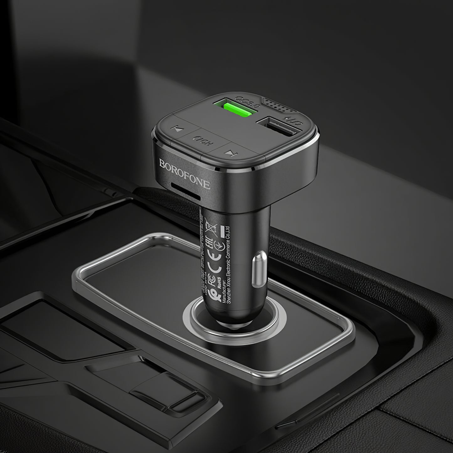 FM Bluetooth -modulaattori Borofone BC43 Flash, 2 x USB-A - 1 x microSD