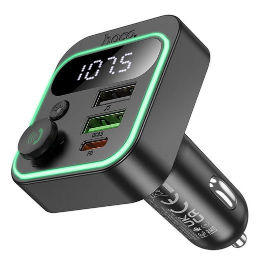 FM Bluetooth -modulaattori HOCO E85, 2 x USB-A - 1 x USB-C