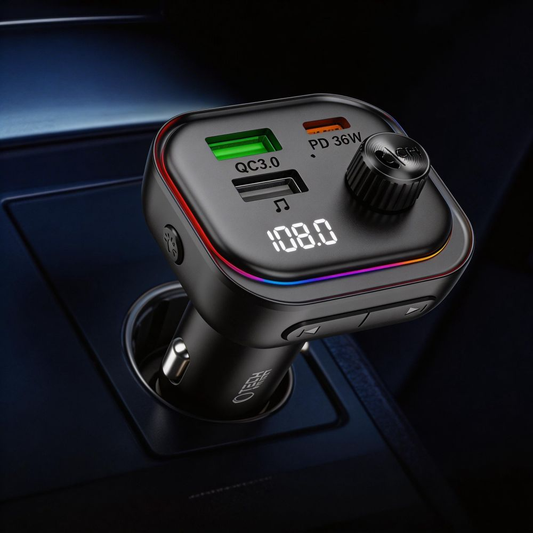 FM-modulaattori Bluetooth Tech-Protect CC07, 2 x USB-A - 1 x USB-C