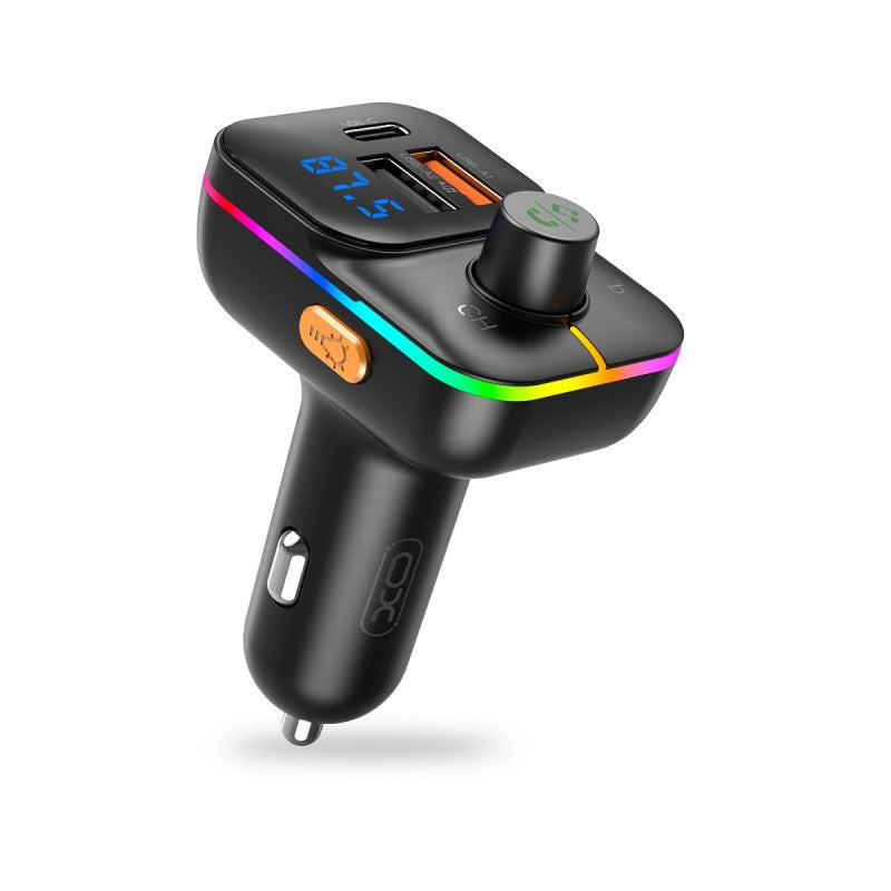 Bluetooth FM-modulaattori XO Design BCC09, 2 x USB-A - 1 x USB-C - 1 x microSD-muistikortti
