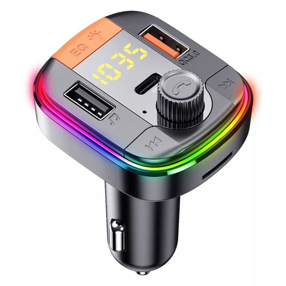 FM Bluetooth -modulaattori Yesido Y45, 2 x USB-A - 1 x USB-C - 1 x microSD