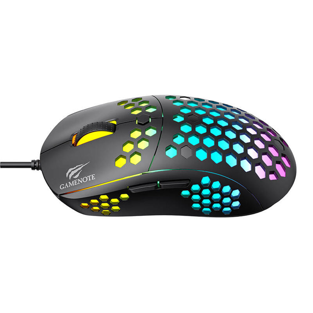 Pelihiiri Wired USB HAVIT MS1032, RGB, 800DPI - 6400DPI, Musta