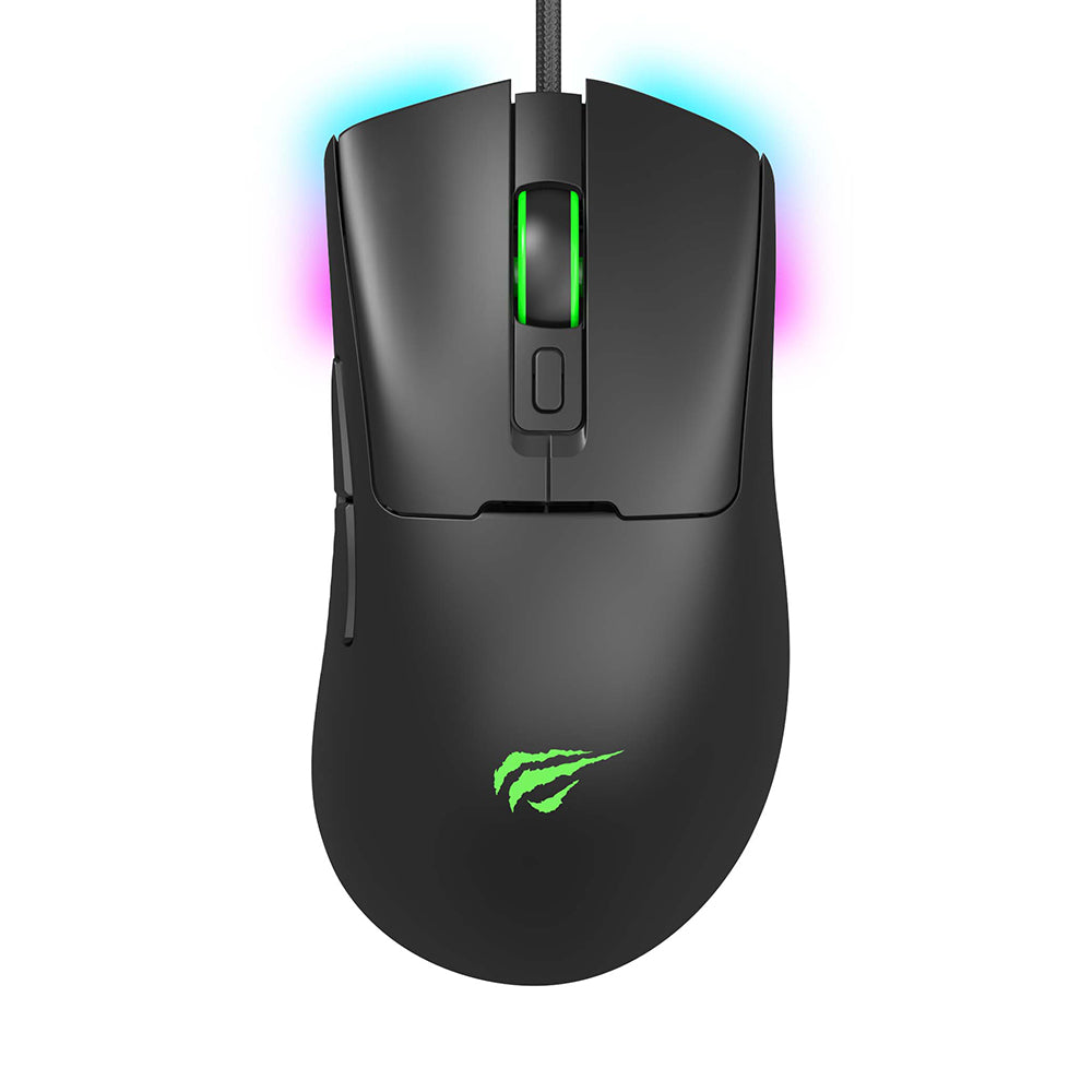 Pelihiiri Wired USB HAVIT MS966, RGB, 800DPI - 12000DPI, 1.6m, Musta
