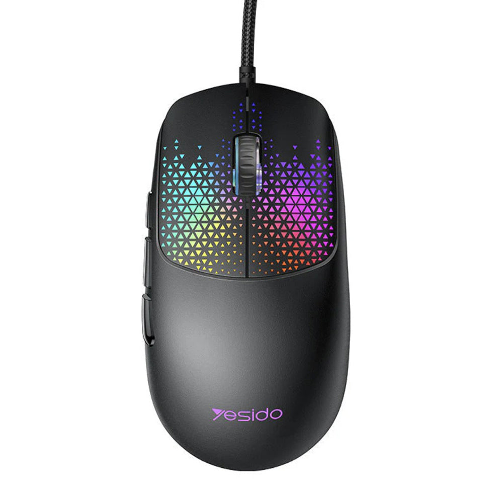 Pelihiiri Wired USB Yesido KB32, RGB, 7200DPI, Musta