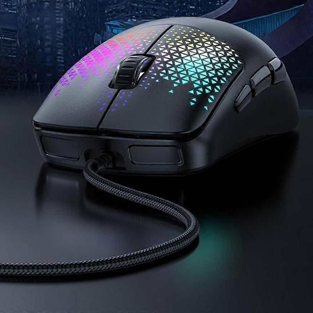 Pelihiiri Wired USB Yesido KB32, RGB, 7200DPI, Musta
