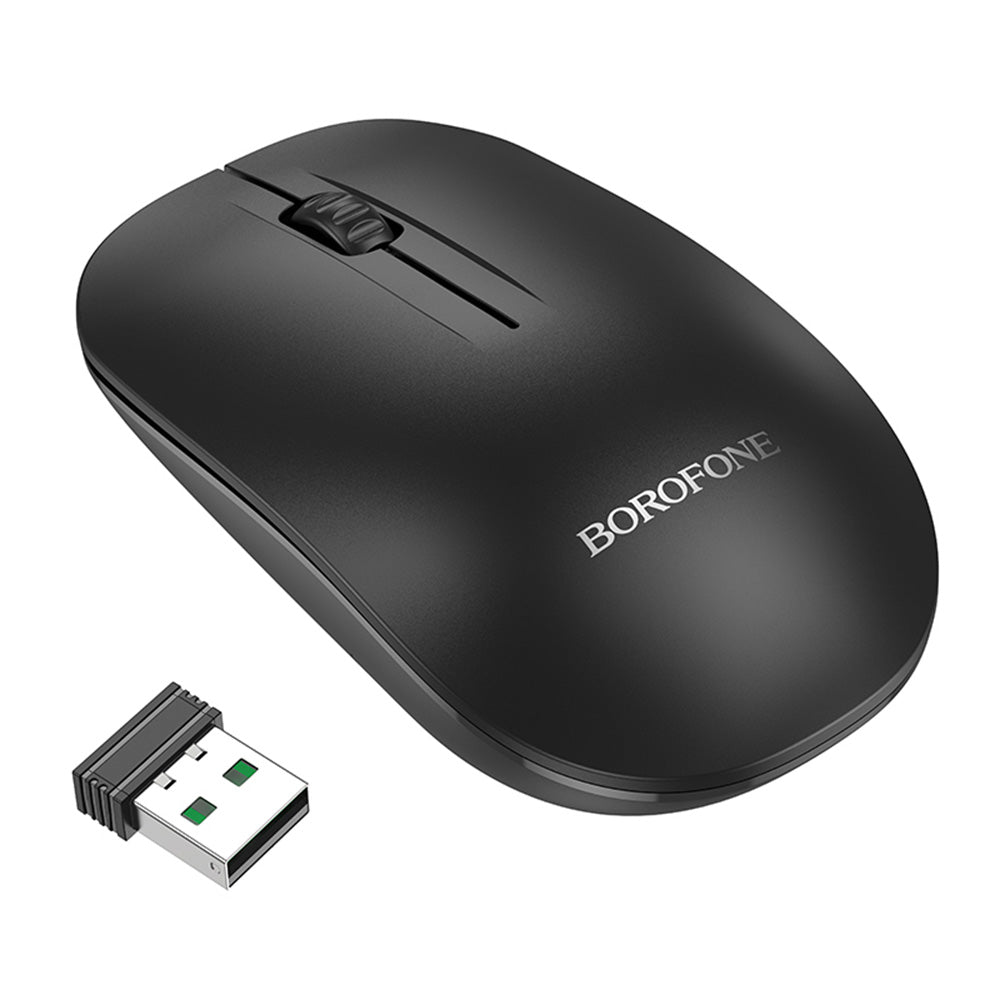 Langaton hiiri Borofone BG14 Planet, 1000DPI, BT / Wi-Fi, Musta
