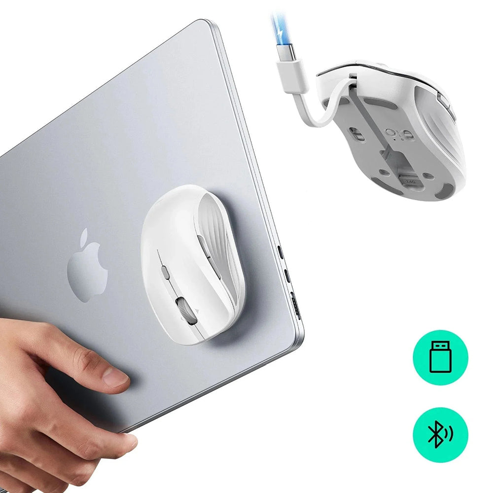 Langaton ESR MagMouse -hiiri, 800DPI - 4800DPI, BT / Wi-Fi, Valkoinen