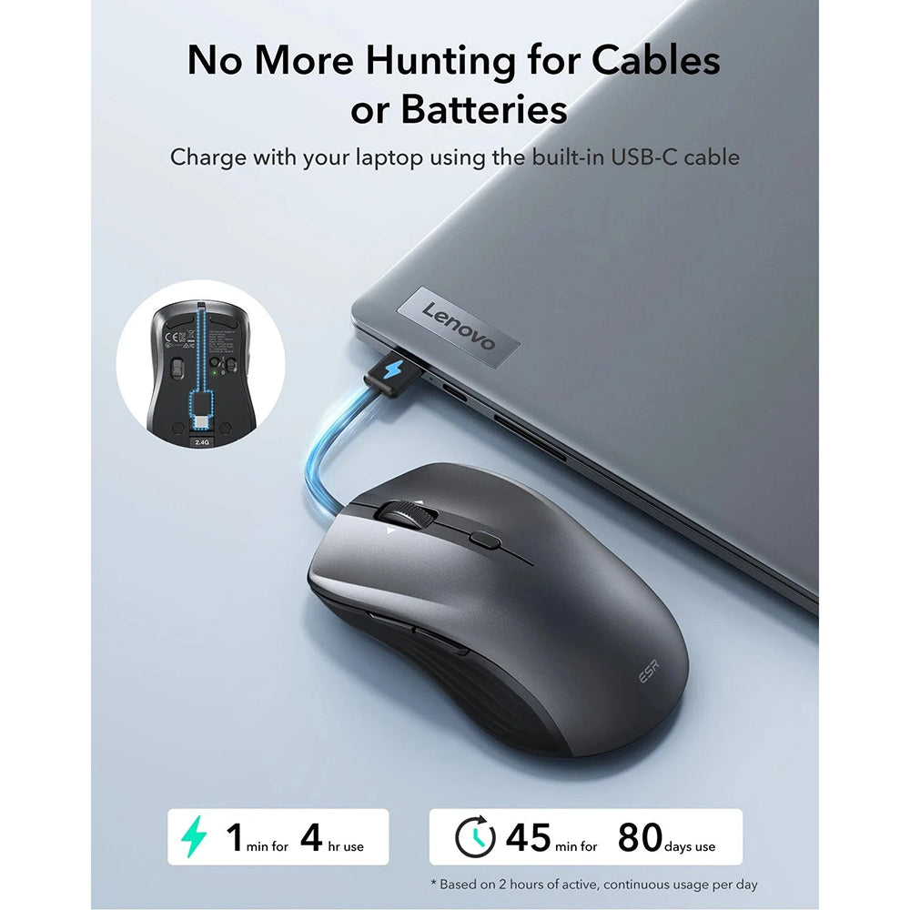 Langaton hiiri ESR MagMouse, 800DPI - 4800DPI, Harmaa