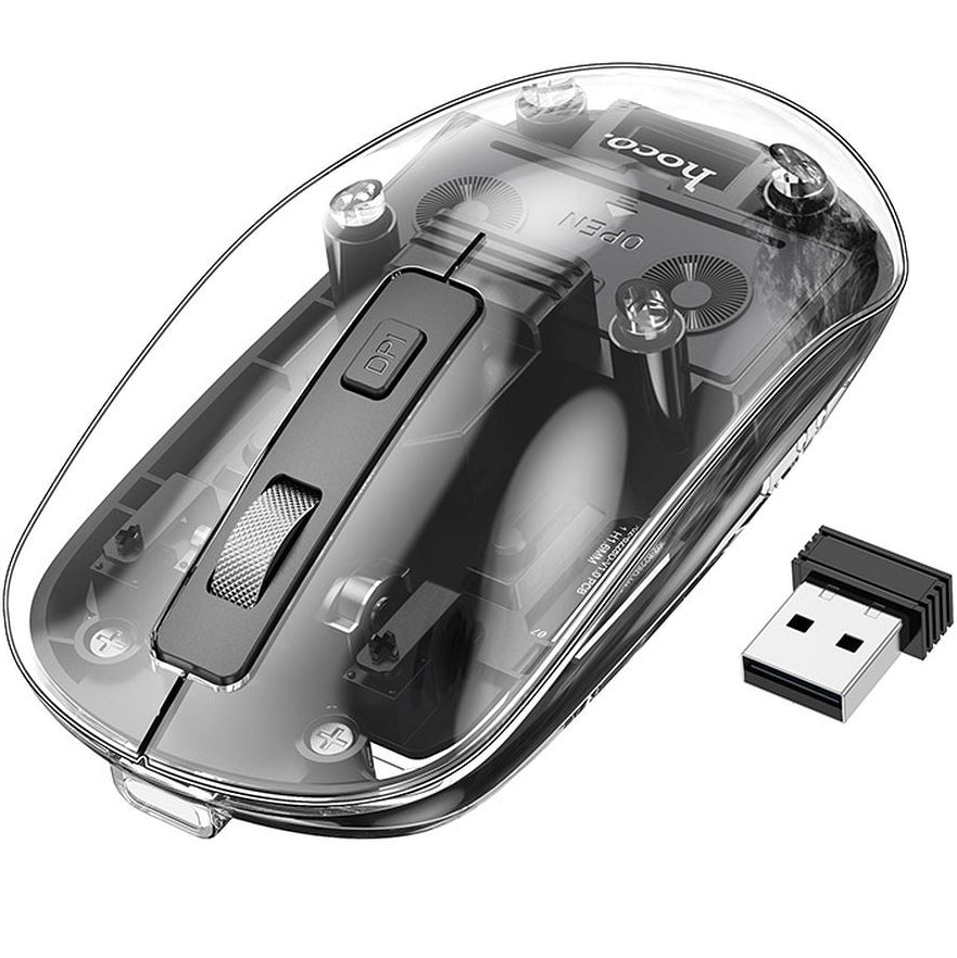 Langaton hiiri HOCO GM29, 1600DPI, BT / Wi-Fi, Musta