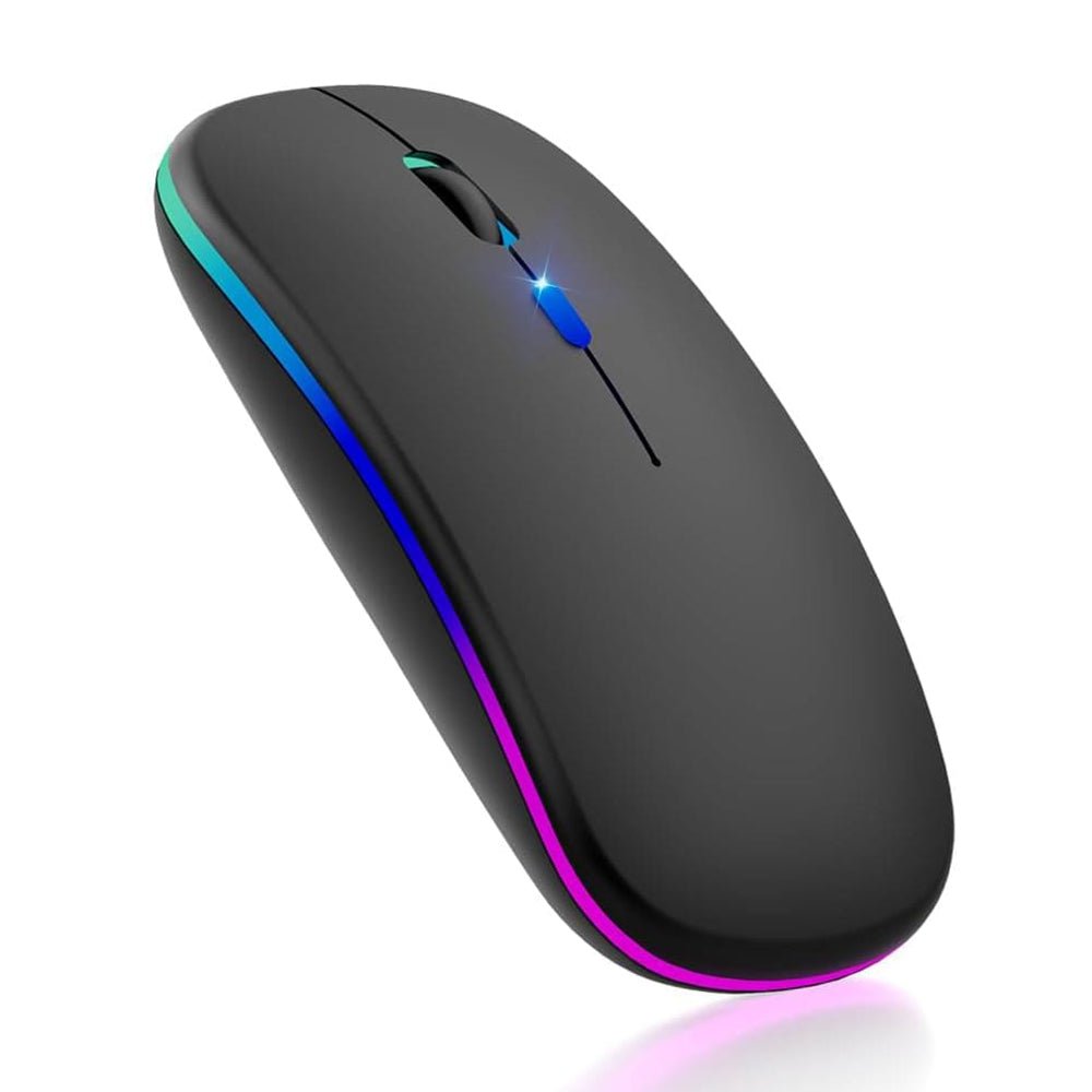 Langaton hiiri Techsuit M1, RGB, 1600DPI, BT / Wi-Fi, Musta