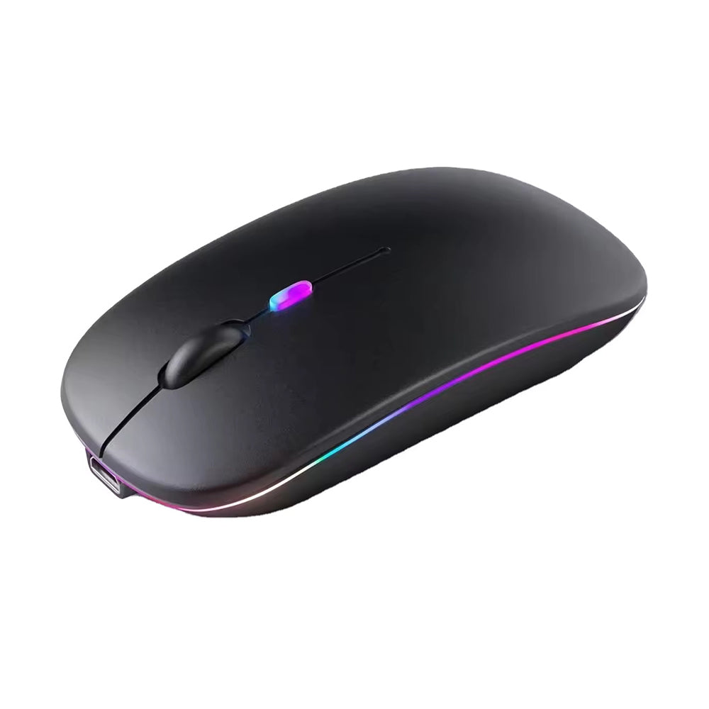 Langaton hiiri Techsuit M1, RGB, 1600DPI, BT / Wi-Fi, Musta