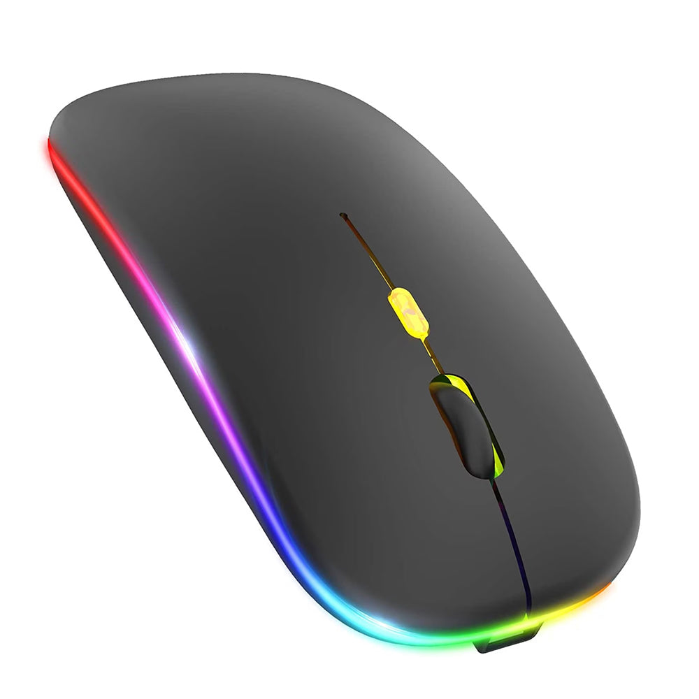 Langaton hiiri Techsuit M1, RGB, 1600DPI, BT / Wi-Fi, Musta