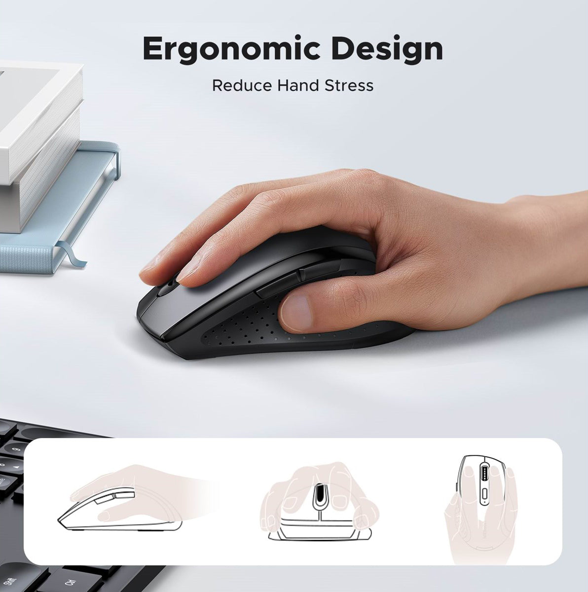 UGREEN M511 Langaton Hiiri, 1600DPI, Musta