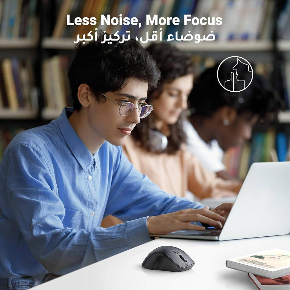 Langaton hiiri UGREEN MU101, 4000DPI, BT / Wi-Fi, Musta