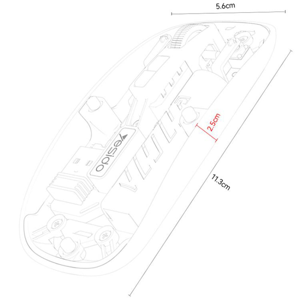 Langaton hiiri Yesido KB29, 800DPI - 1600DPI, BT / Wi-Fi, Valkoinen