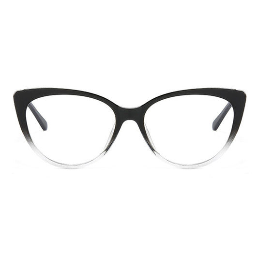 Techsuit F5018-C7 Women's Computer Glasses, Anti-Blue Light, Black Transparent