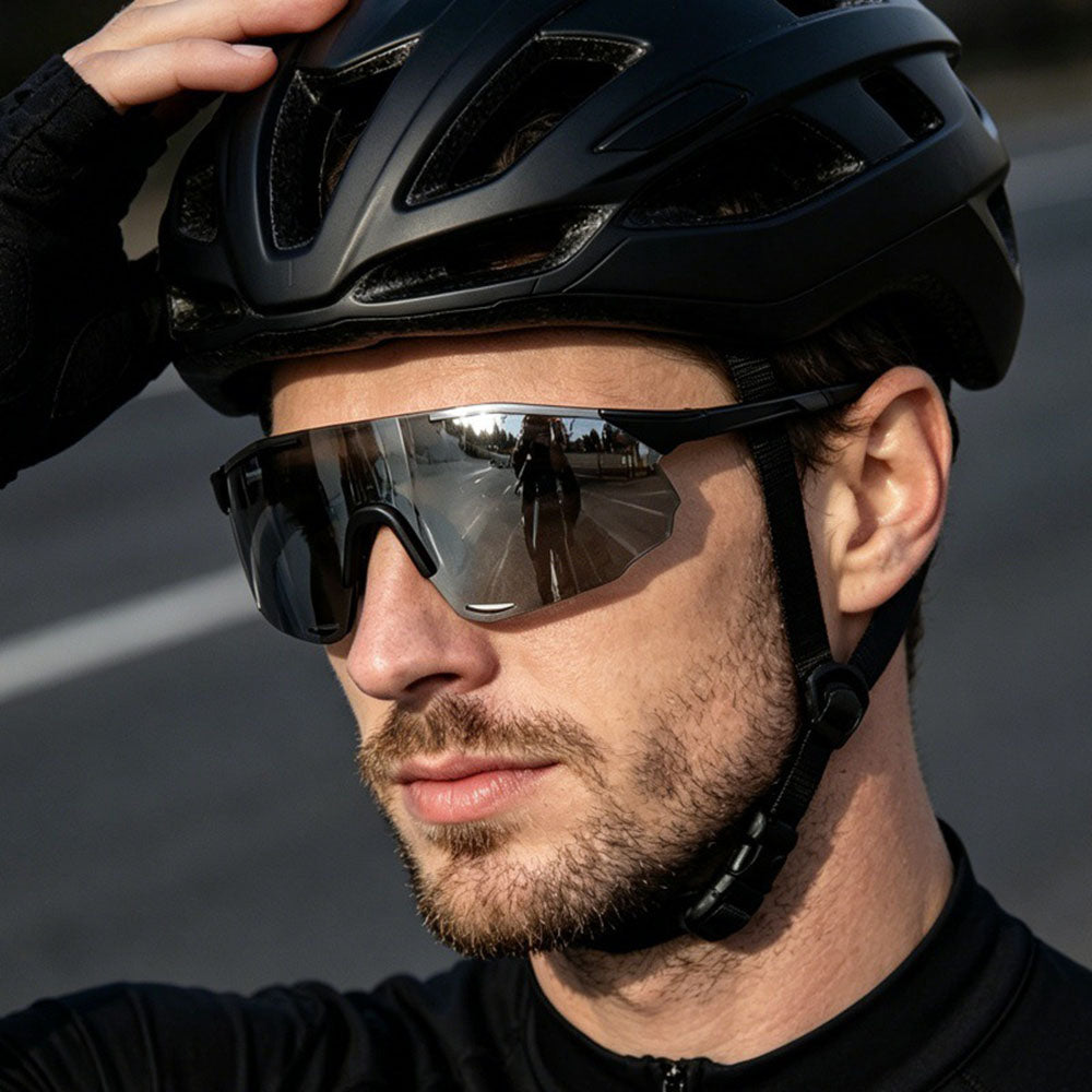 Unisex-pyöräilylasit Techsuit 8853, musta hopea